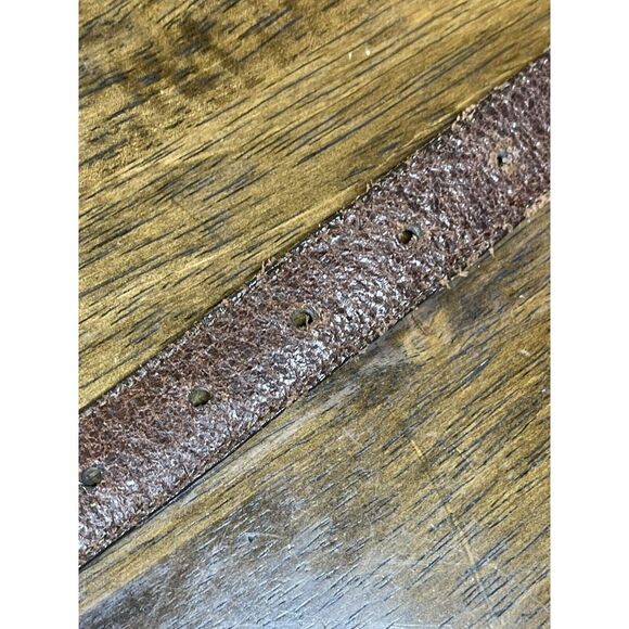 Brighton Belt  Brown Smooth Leather Silver Tone Size 34 Large Western - Picture 8 of 8